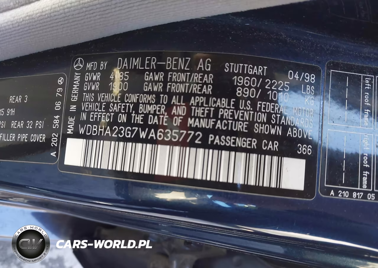 1998 Mercedes-Benz C 230 VIN:WDBHA23G7WA635772 - 9