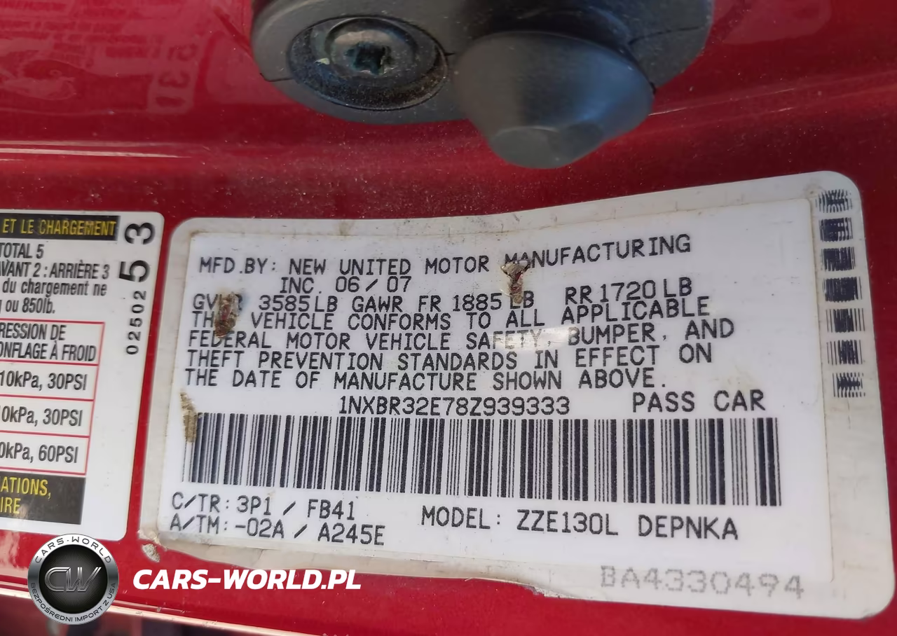 2008 Toyota Corolla Le VIN:1NXBR32E78Z939333 - 9