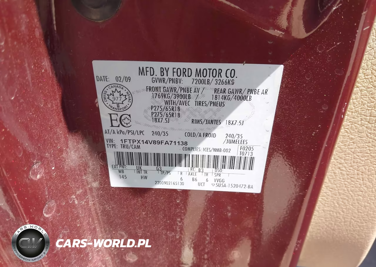 2009 Ford F-150 Lariat VIN:1FTPX14V89FA71138 - 9