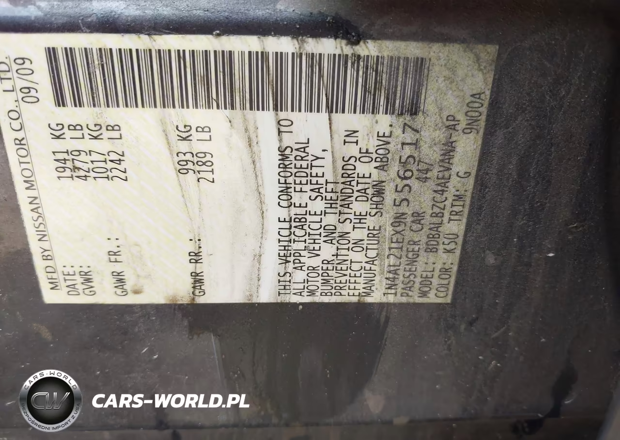 2009 Nissan Altima 2.5 S VIN:1N4AL21EX9N556517 - 9
