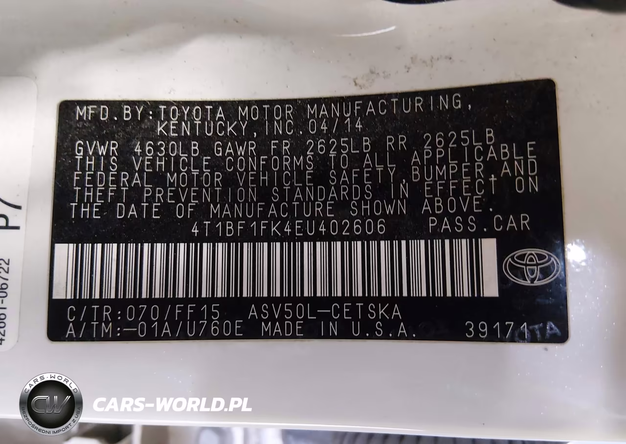 2014 Toyota Camry Se VIN:4T1BF1FK4EU402606 - 9