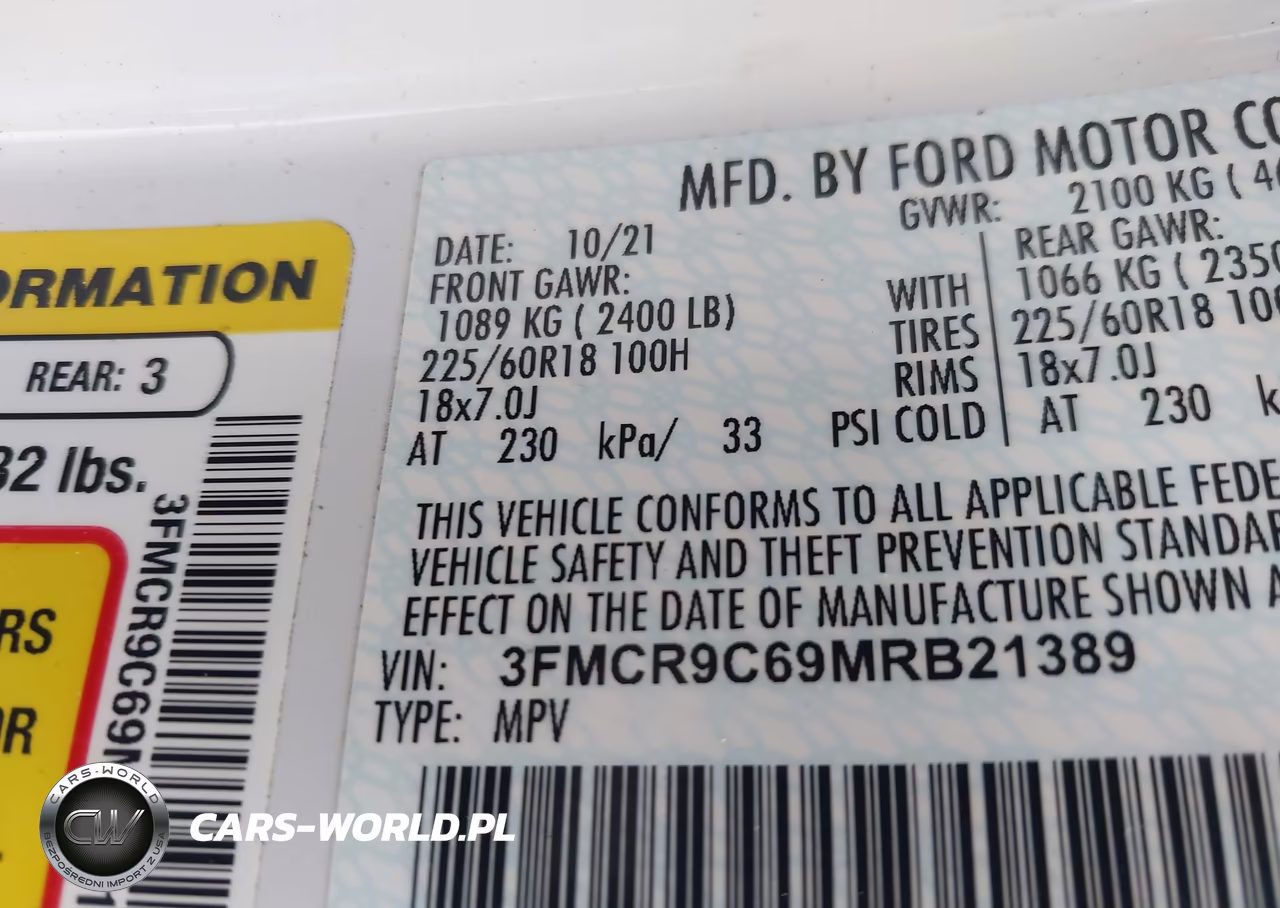 2021 Ford Bronco Sport Outer Banks VIN:3FMCR9C69MRB21389 - 9