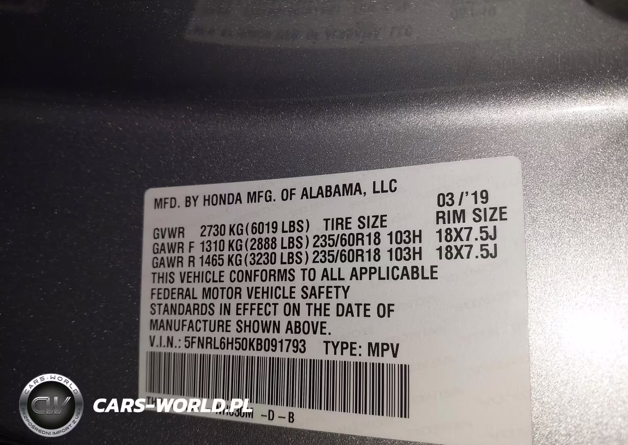 2019 Honda Odyssey Ex VIN:5FNRL6H50KB091793 - 9