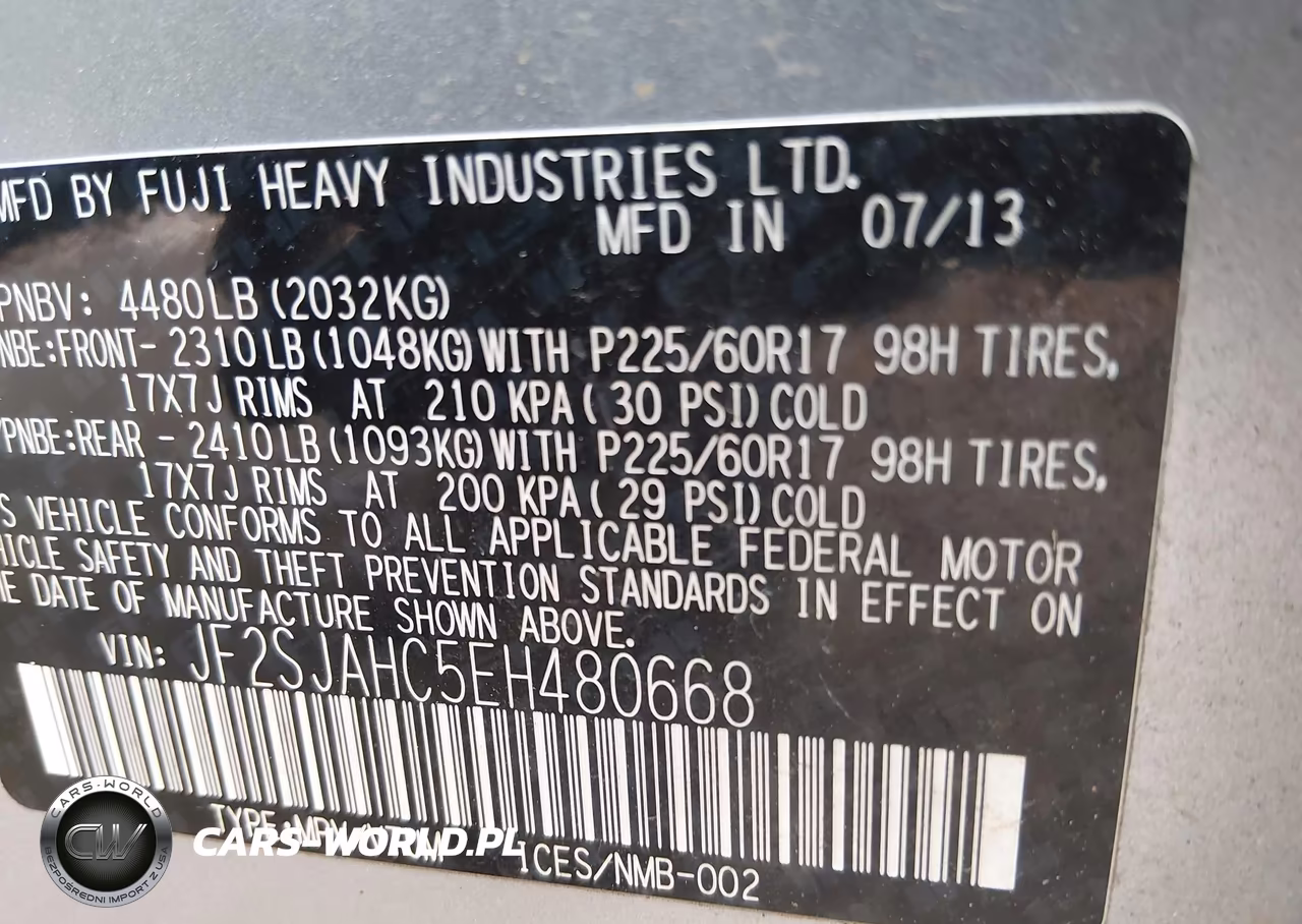 2014 Subaru Forester 2.5I Limited VIN:JF2SJAHC5EH480668 - 9