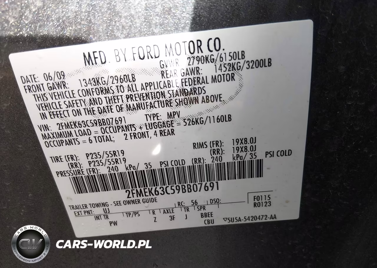 2009 Ford Flex Limited VIN:2FMEK63C59BB07691 - 9