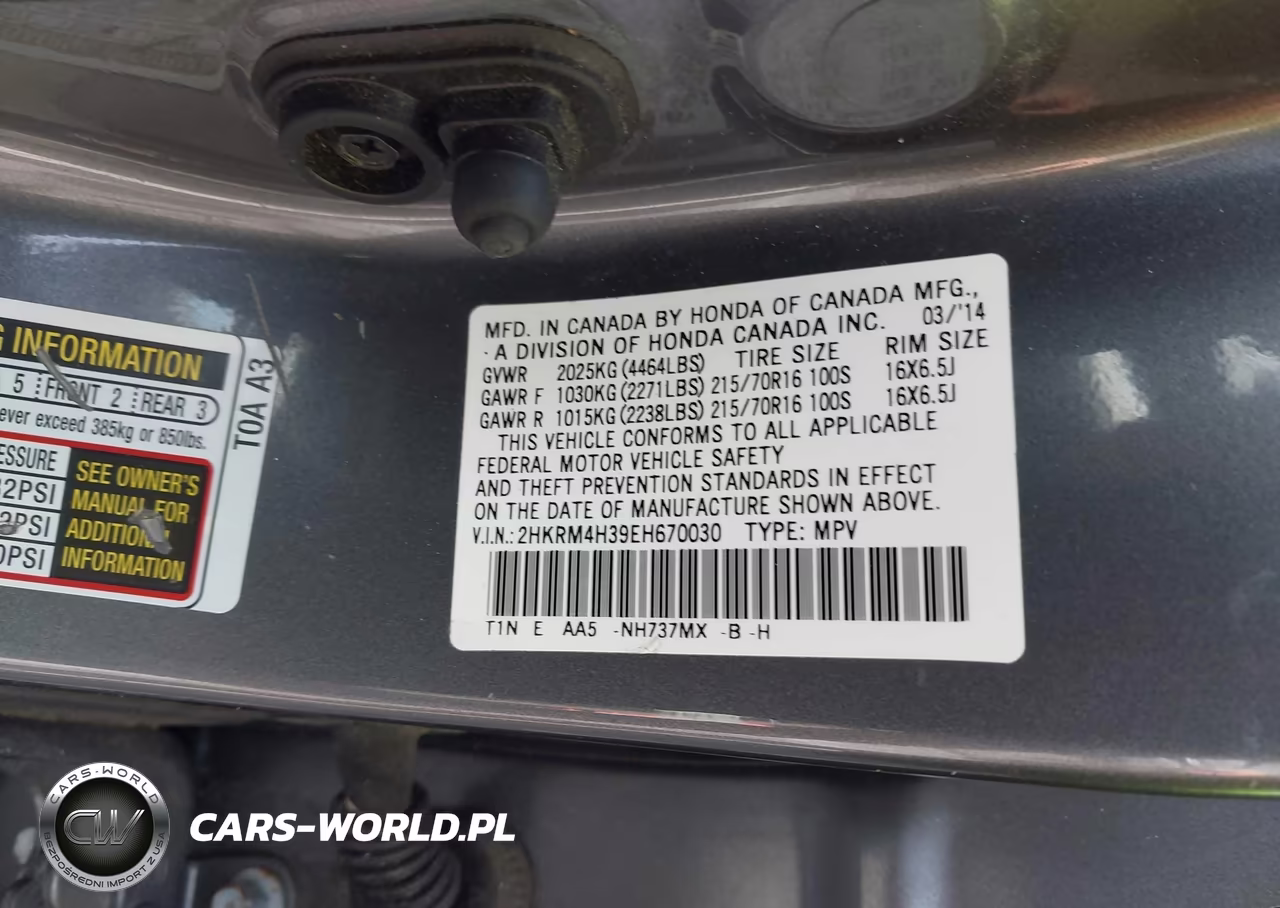 2014 Honda Cr-V Lx VIN:2HKRM4H39EH670030 - 9