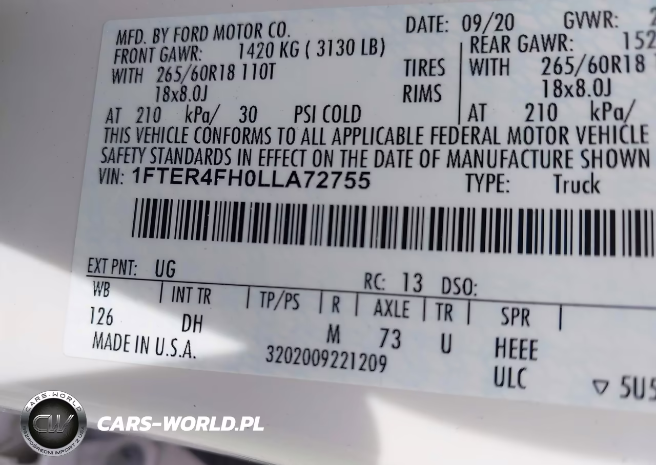2020 Ford Ranger Lariat VIN:1FTER4FH0LLA72755 - 9