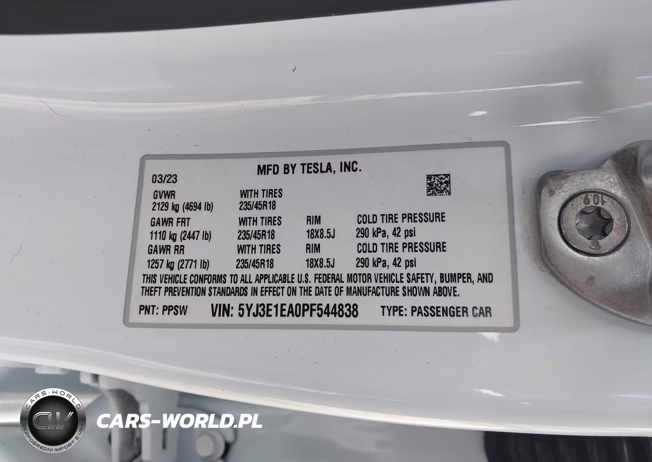 2023 Tesla Model 3 Rear-Wheel Drive VIN:5YJ3E1EA0PF544838 - 9