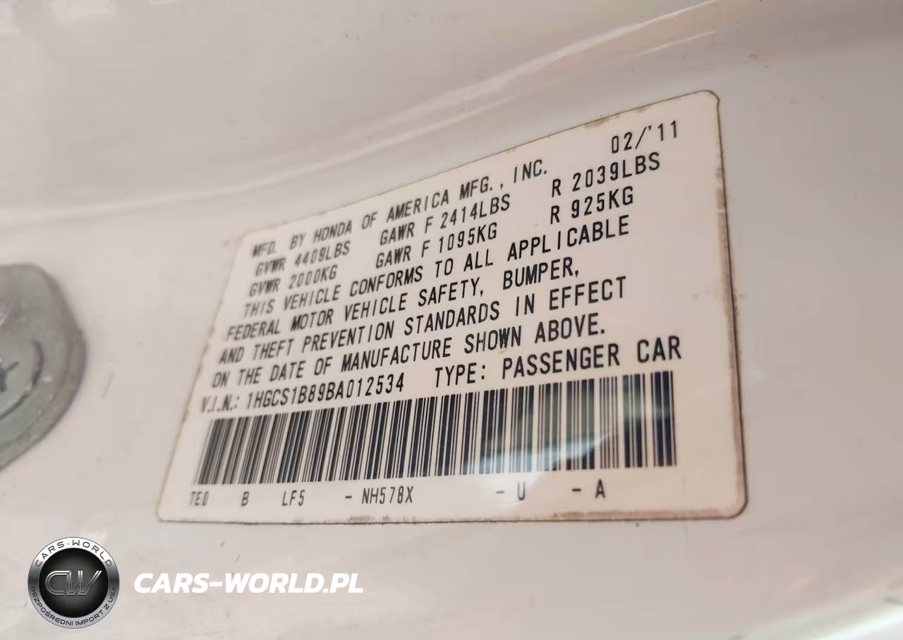2011 Honda Accord 2.4 Ex-L VIN:1HGCS1B89BA012534 - 9