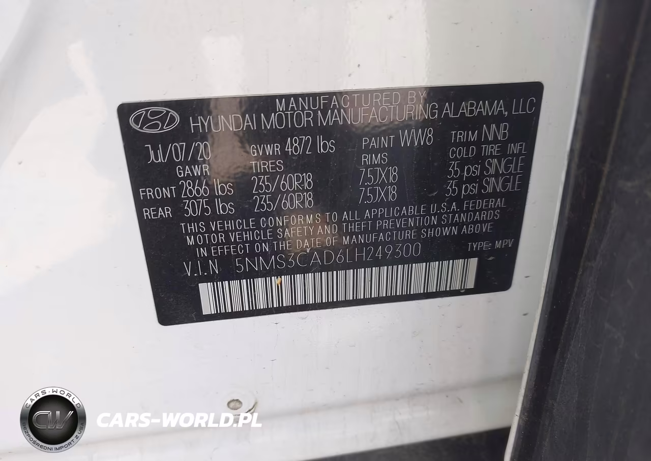 2020 Hyundai Santa Fe Sel VIN:5NMS3CAD6LH249300 - 9