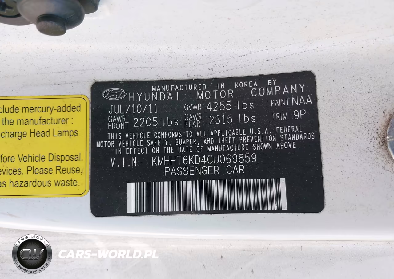 2012 Hyundai Genesis 2.0T Premium VIN:KMHHT6KD4CU069859 - 9