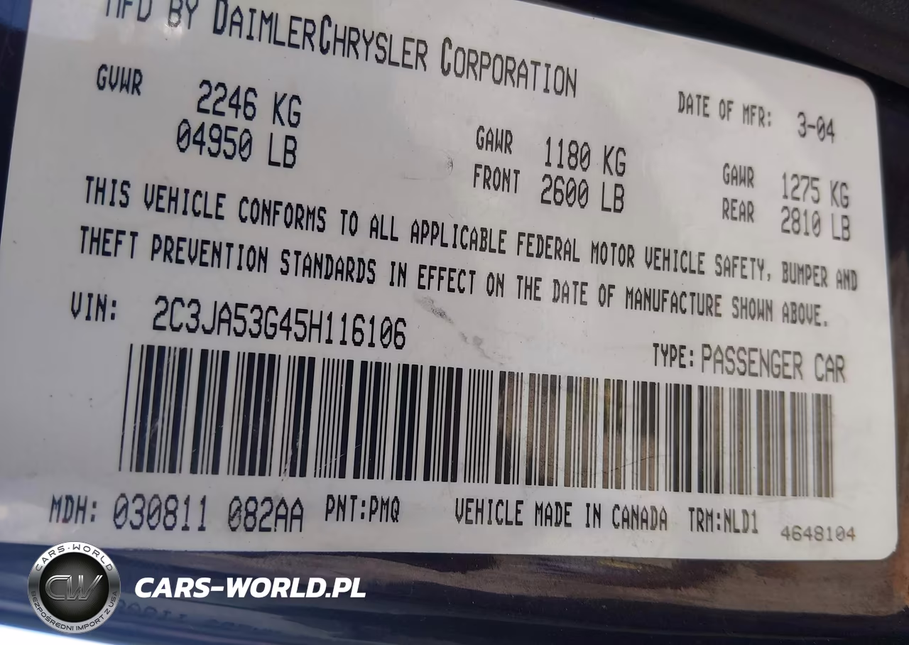 2005 Chrysler 300 Touring VIN:2C3JA53G45H116106 - 9