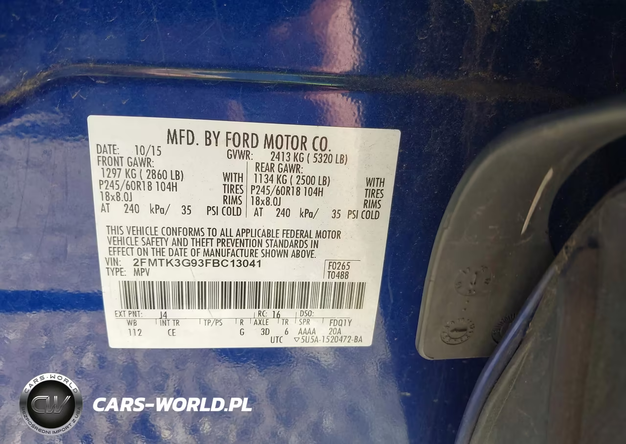 2015 Ford Edge Se VIN:2FMTK3G93FBC13041 - 9