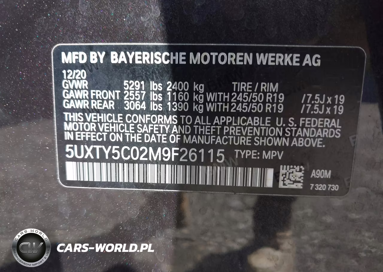 2021 BMW X3 xDrive30I VIN:5UXTY5C02M9F26115 - 9