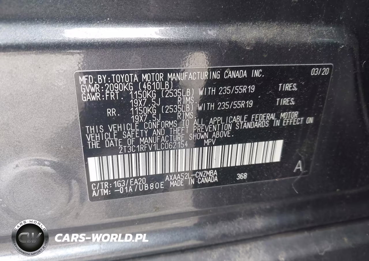2020 Toyota Rav4 Xle Premium VIN:2T3C1RFV1LC062154 - 9