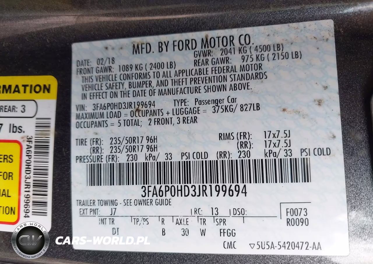 2018 Ford Fusion Se VIN:3FA6P0HD3JR199694 - 9