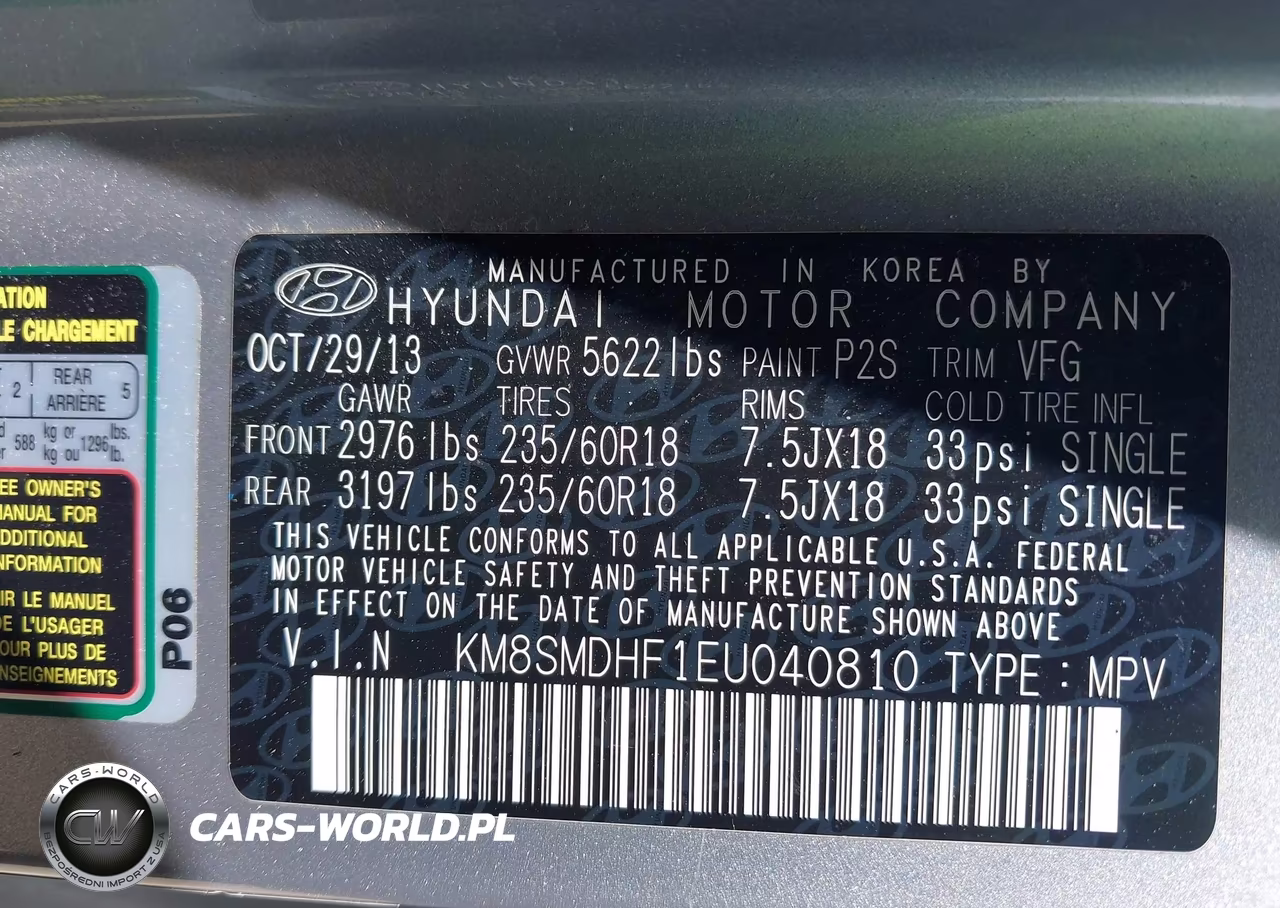 2014 Hyundai Santa Fe Gls VIN:KM8SMDHF1EU040810 - 9