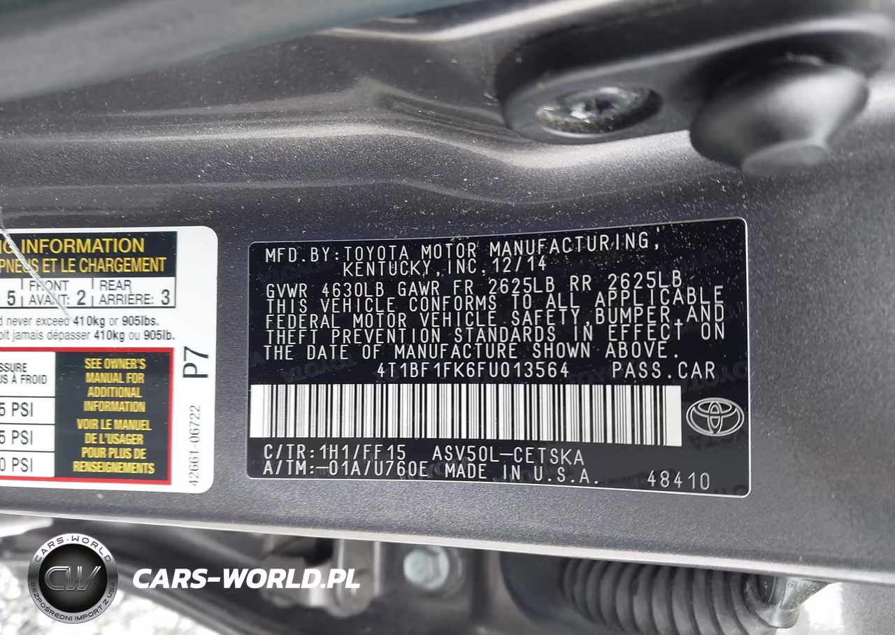 2015 Toyota Camry Se VIN:4T1BF1FK6FU013564 - 9