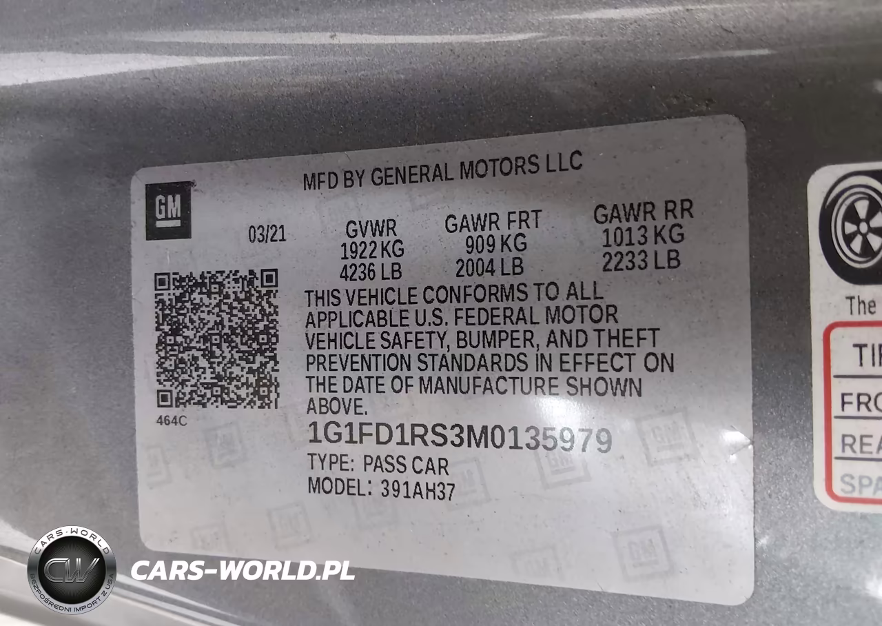 2021 Chevrolet Camaro Rwd 2Lt VIN:1G1FD1RS3M0135979 - 9