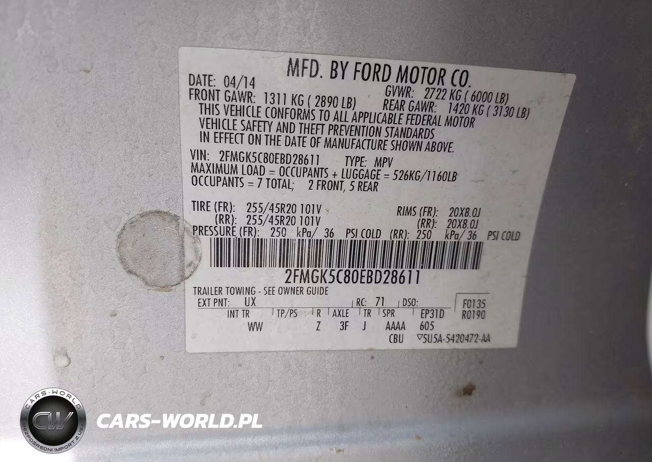 2014 Ford Flex Sel VIN:2FMGK5C80EBD28611 - 9
