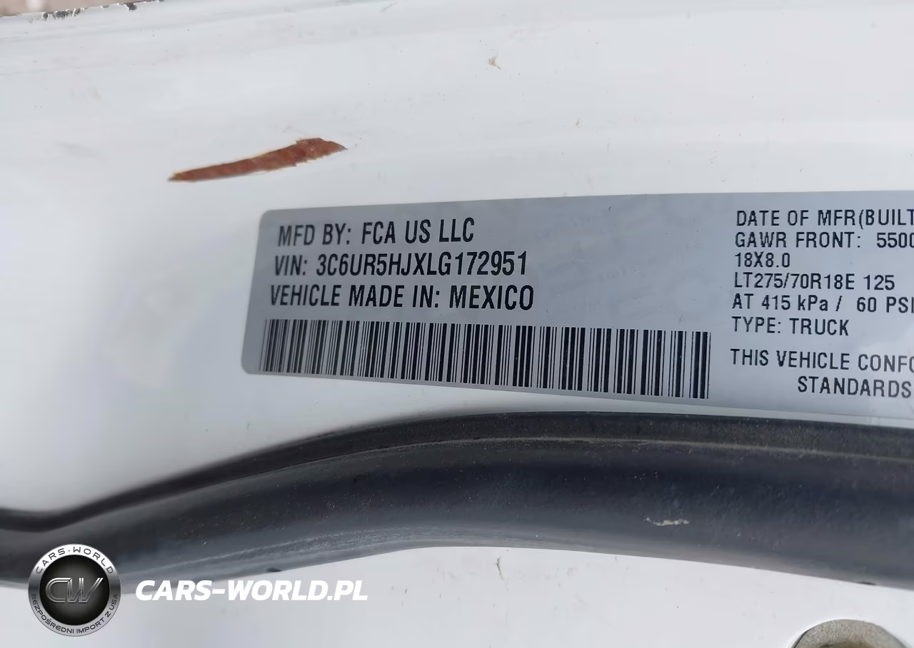 2020 Ram 2500 Tradesman 4X4 8' Box VIN:3C6UR5HJXLG172951 - 9