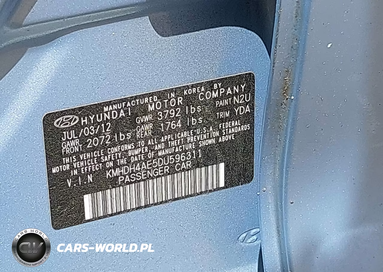 2013 Hyundai Elantra Limited VIN:KMHDH4AE5DU596311 - 9
