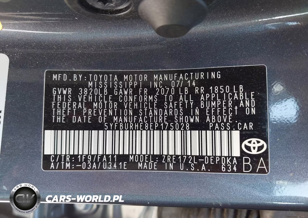 2014 Toyota Corolla L VIN:5YFBURHE8EP175028 - 9