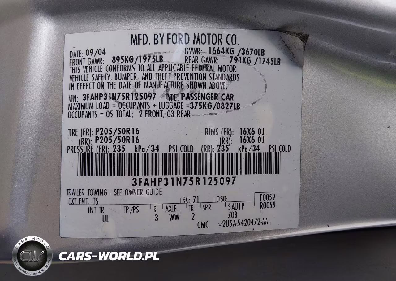2005 Ford Focus Zx3 VIN:3FAHP31N75R125097 - 9