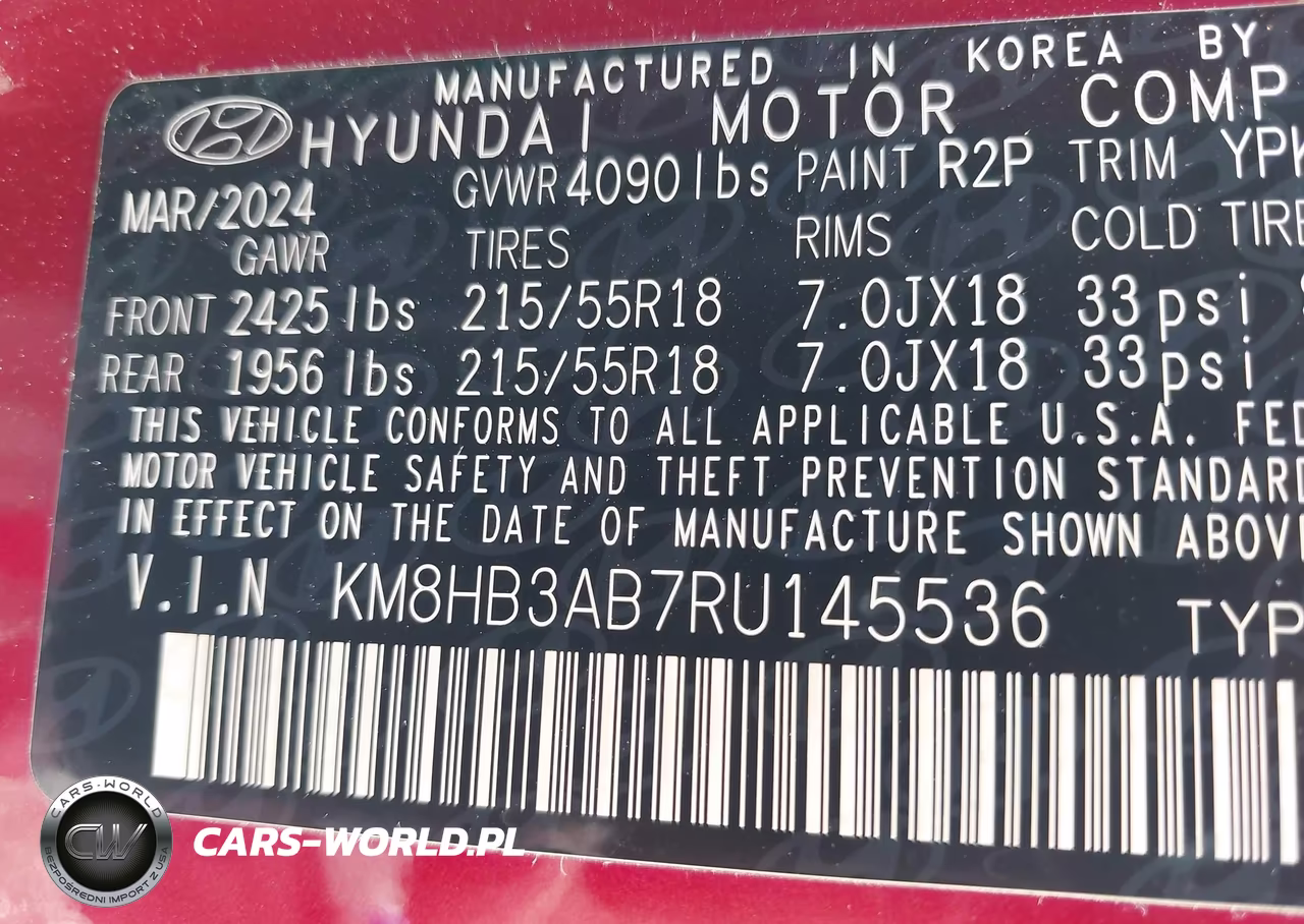 2024 Hyundai Kona Sel VIN:KM8HB3AB7RU145536 - 9