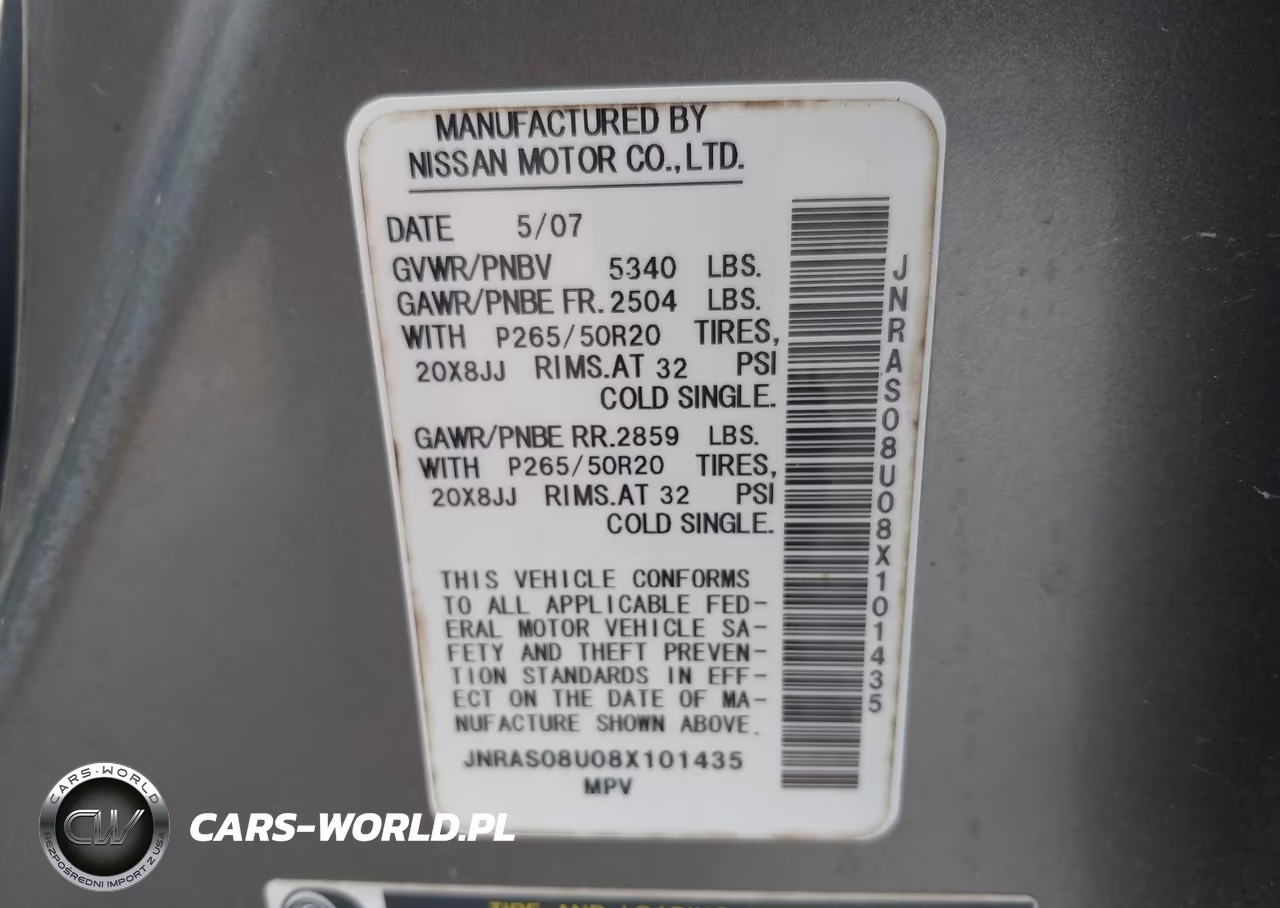 2008 Infiniti Fx35 VIN:JNRAS08U08X101435 - 9