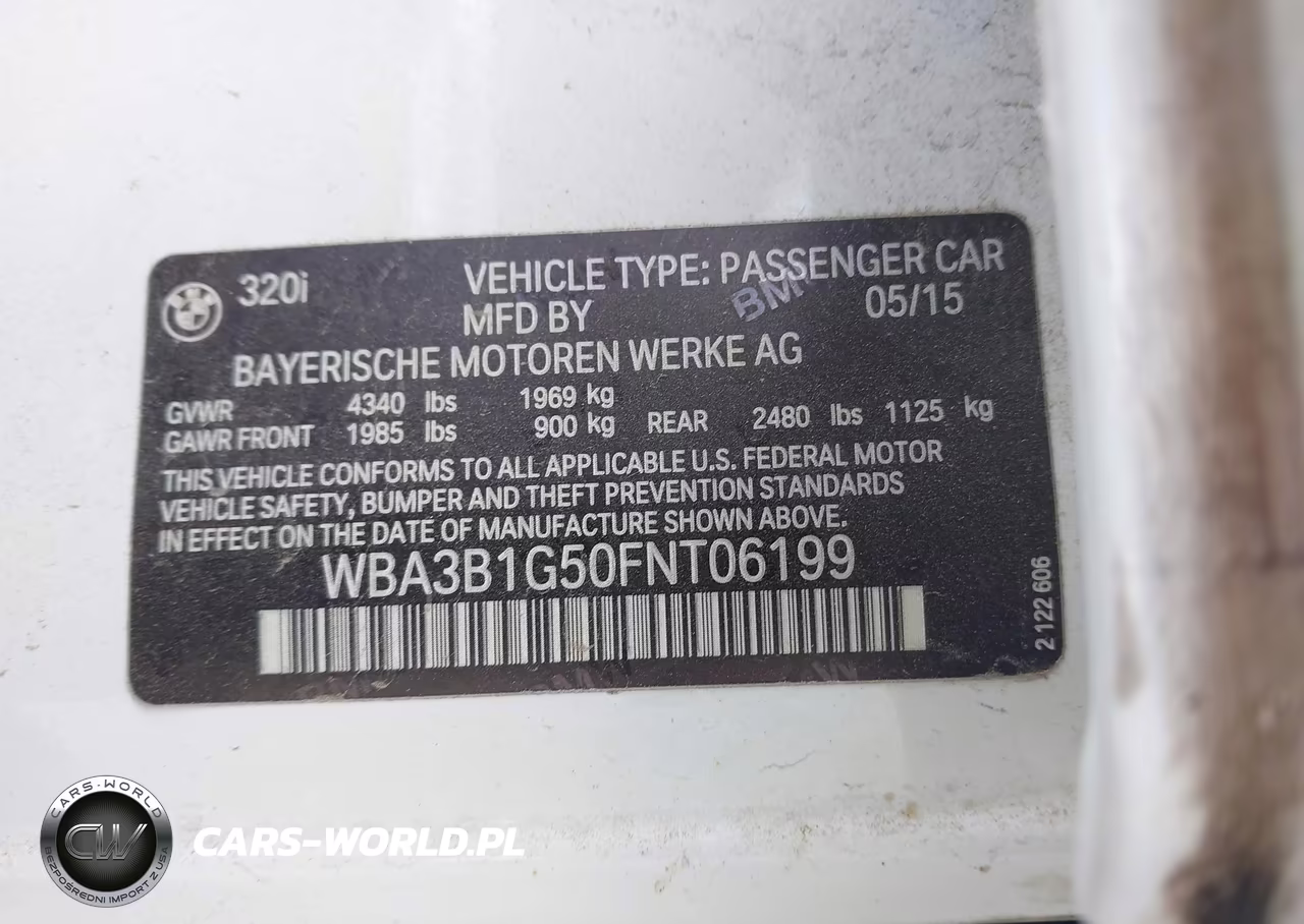 2015 BMW 320I VIN:WBA3B1G50FNT06199 - 9