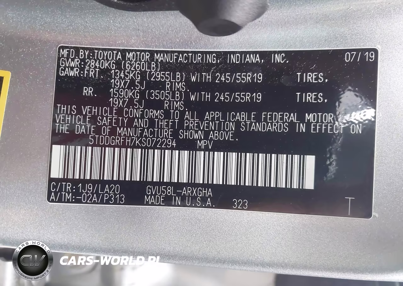 2019 Toyota Highlander Hybrid Limited VIN:5TDDGRFH7KS072294 - 9