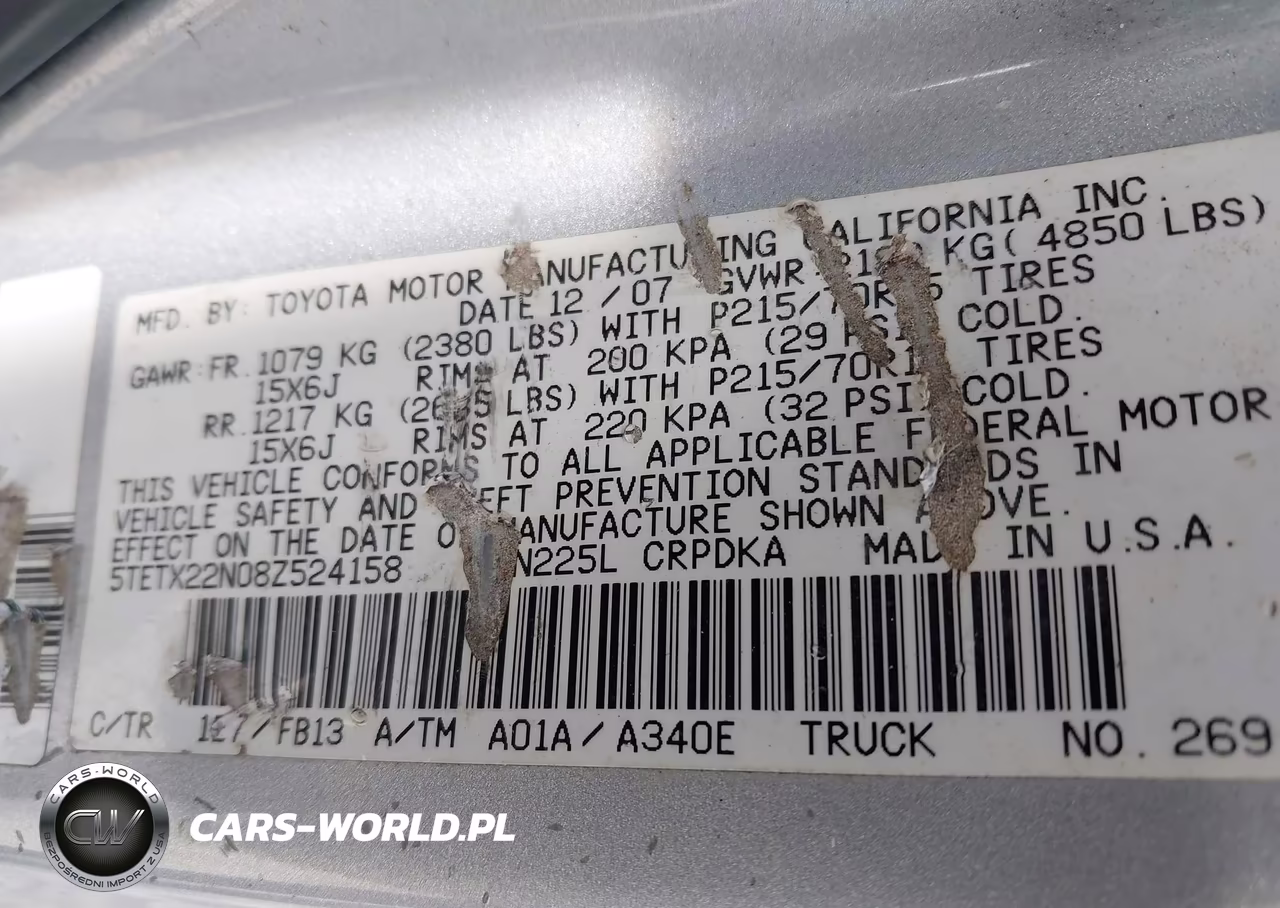 2008 Toyota Tacoma VIN:5TETX22N08Z524158 - 9