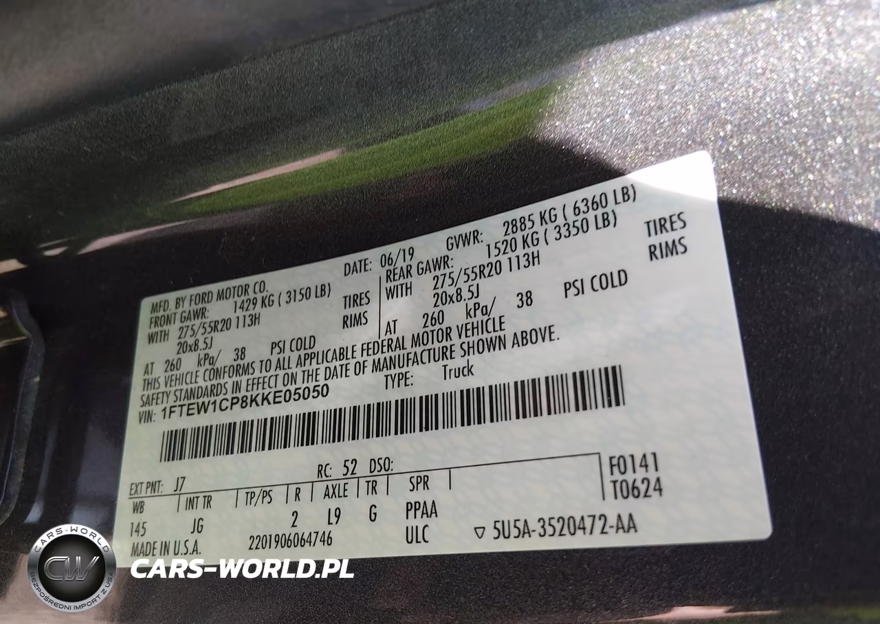 2019 Ford F-150 Xl VIN:1FTEW1CP8KKE05050 - 9