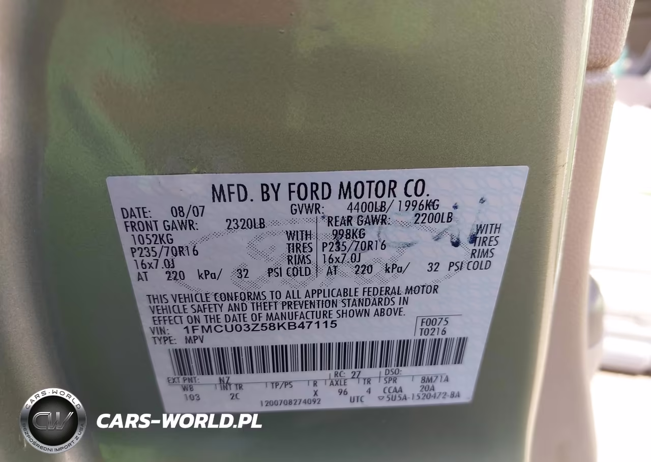 2008 Ford Escape Xlt VIN:1FMCU03Z58KB47115 - 9