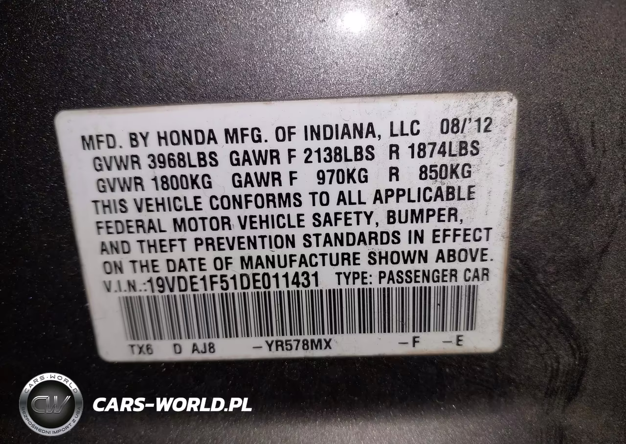 2013 Acura Ilx 2.0L VIN:19VDE1F51DE011431 - 9