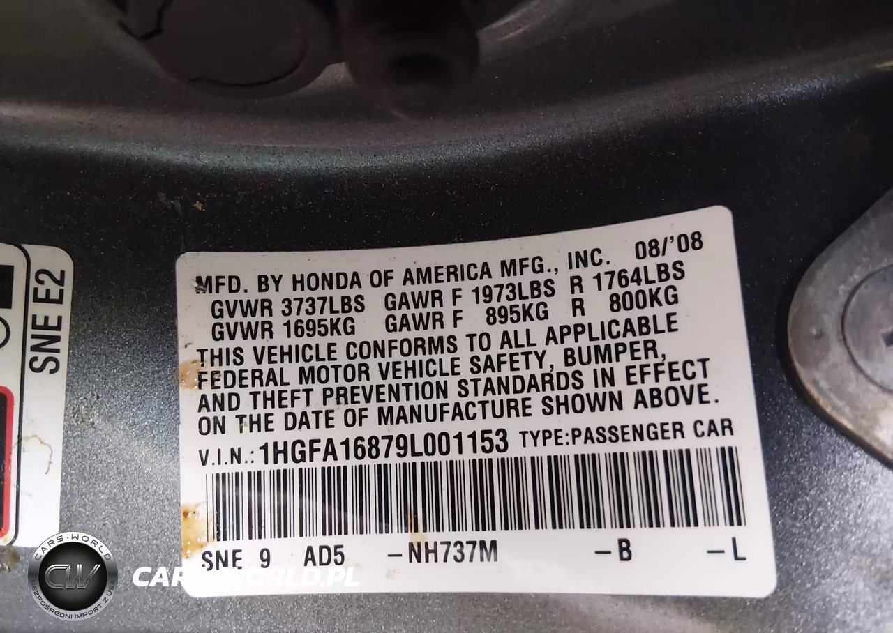 2009 Honda Civic Ex VIN:1HGFA16879L001153 - 9