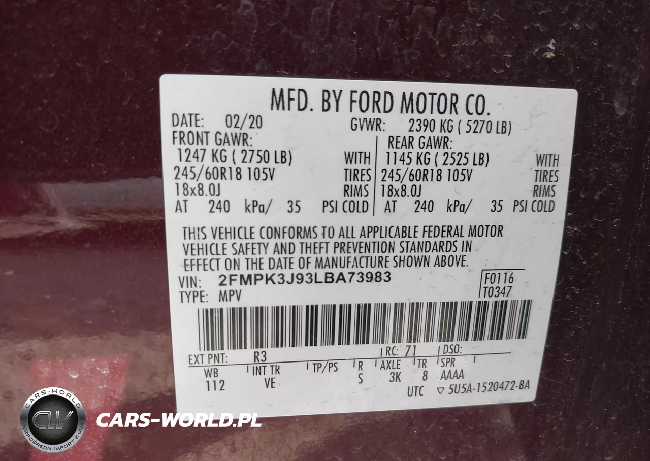 2020 Ford Edge Sel VIN:2FMPK3J93LBA73983 - 9