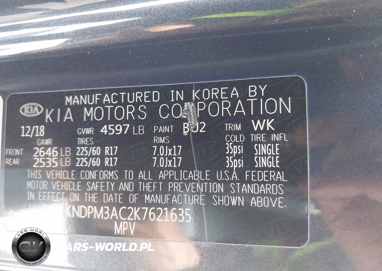 2019 Kia Sportage Lx VIN:KNDPM3AC2K7621635 - 9