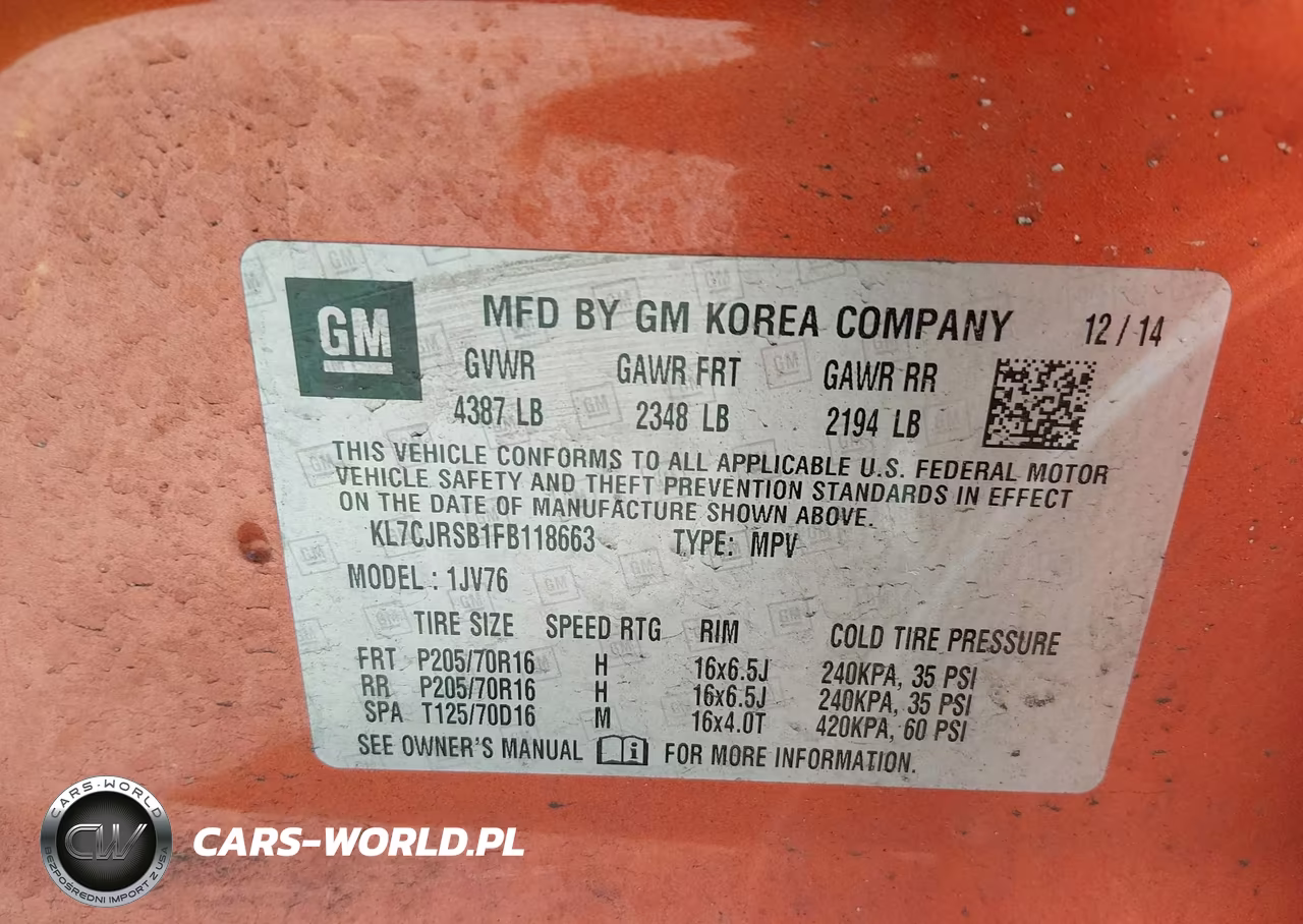 2015 Chevrolet Trax Lt VIN:KL7CJRSB1FB118663 - 9