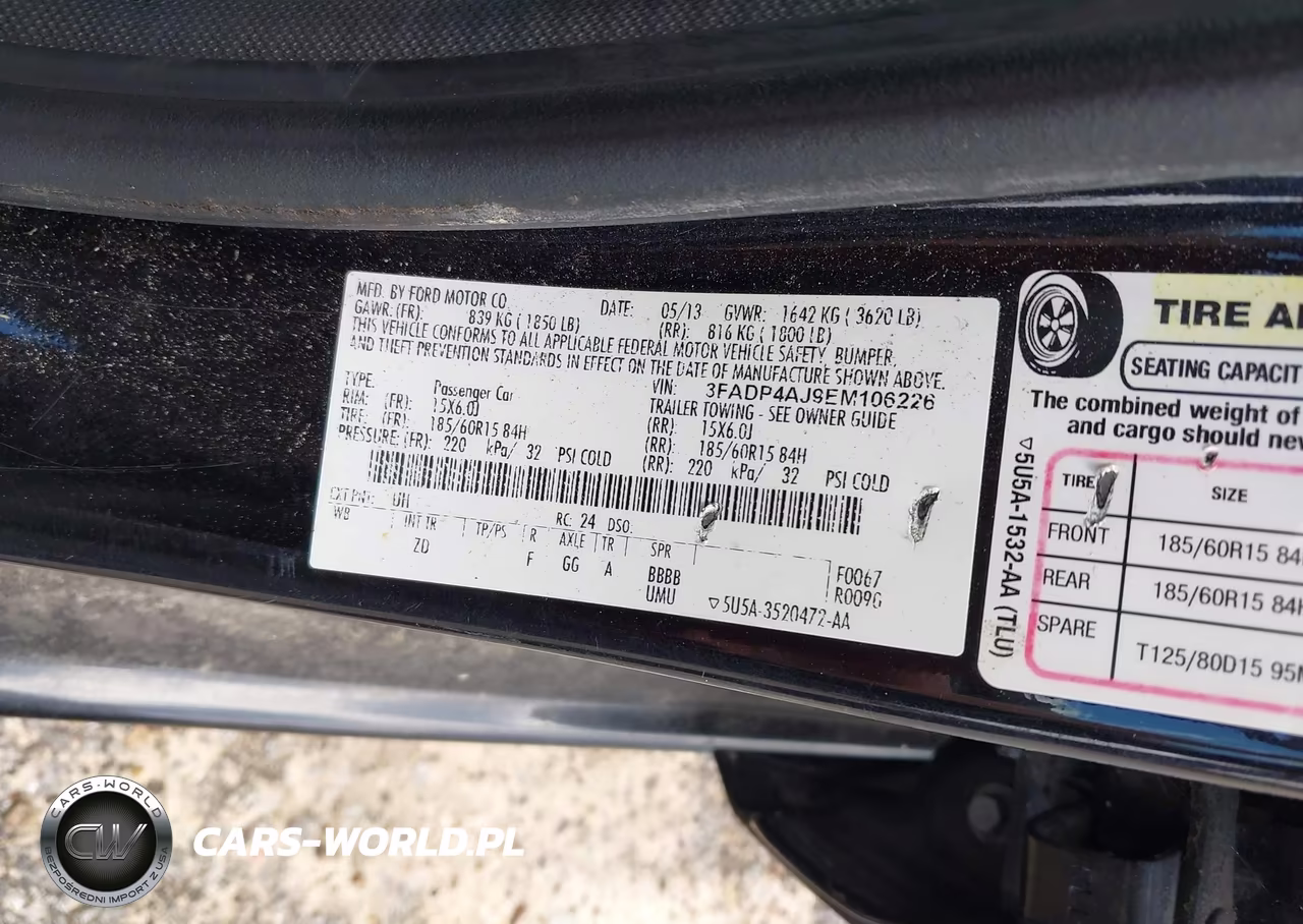 2014 Ford Fiesta S VIN:3FADP4AJ9EM106226 - 9