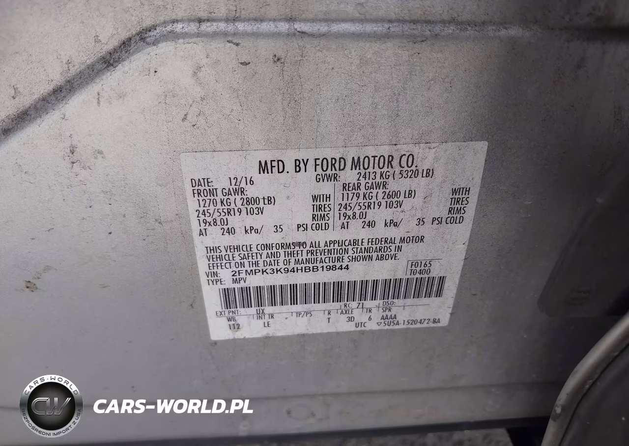 2017 Ford Edge Titanium VIN:2FMPK3K94HBB19844 - 9