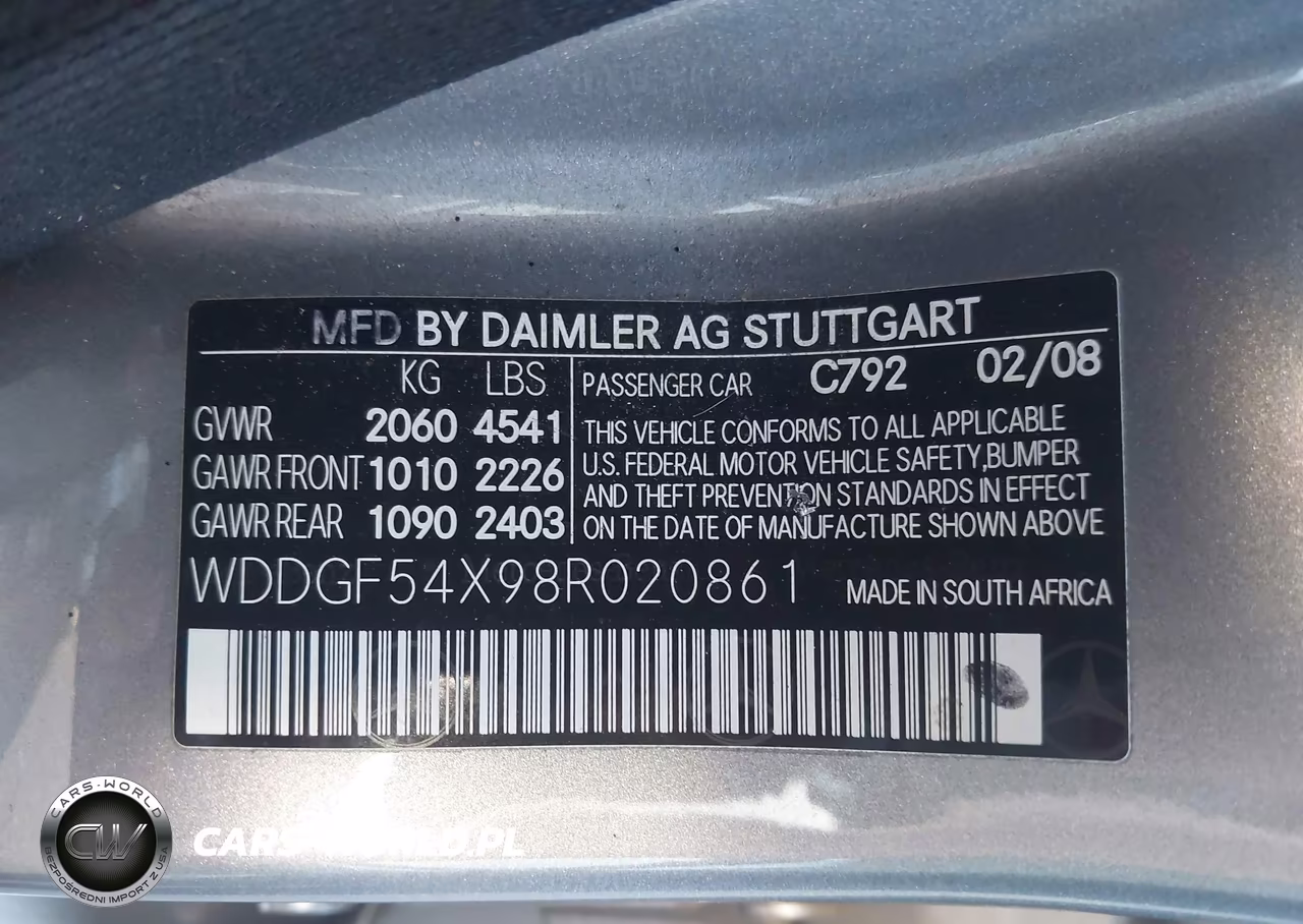 2008 Mercedes-Benz C 300 Sport VIN:WDDGF54X98R020861 - 9