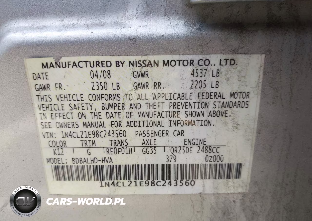 2008 Nissan Altima Hybrid VIN:1N4CL21E98C243560 - 9