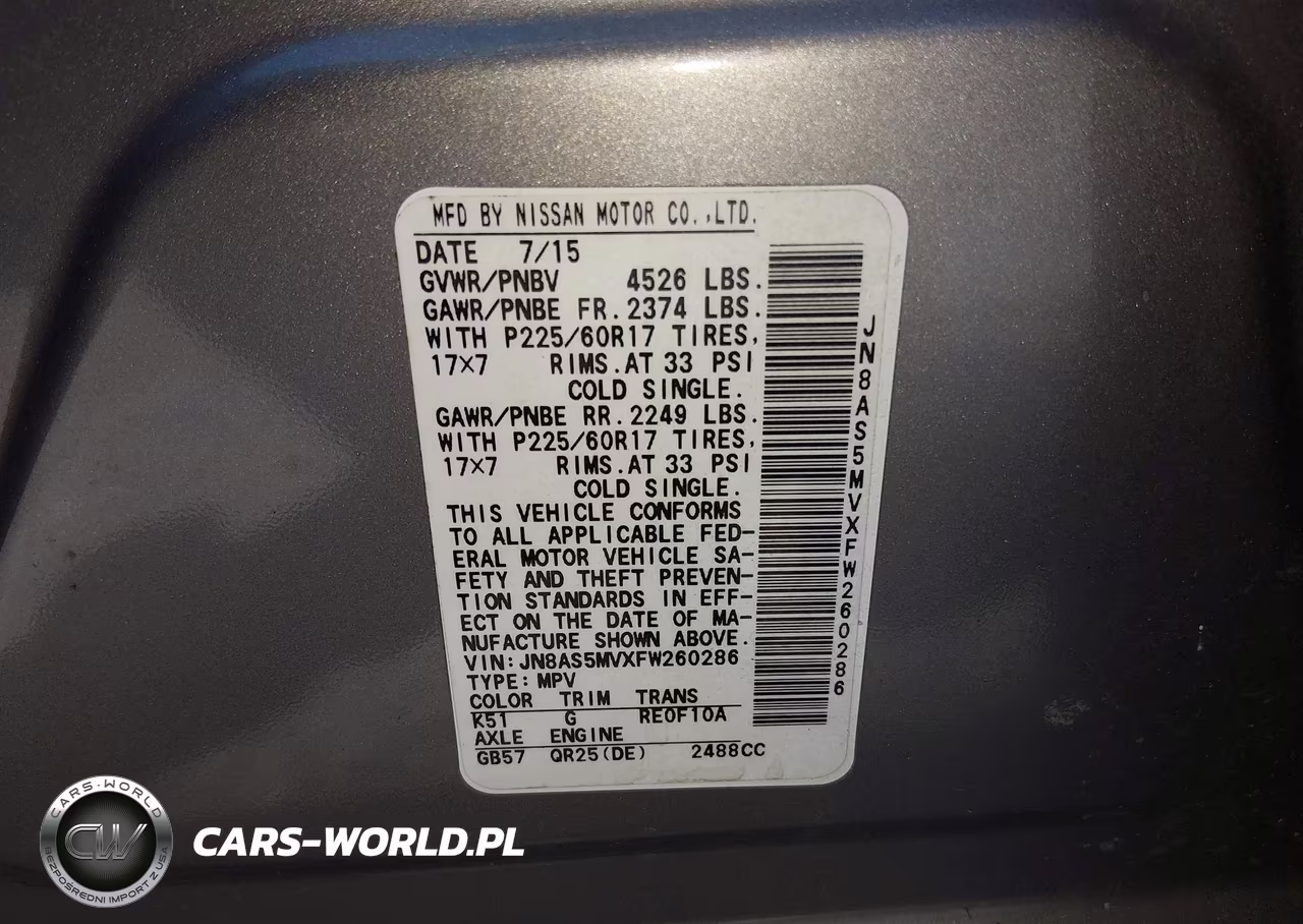 2015 Nissan Rogue Select S VIN:JN8AS5MVXFW260286 - 9