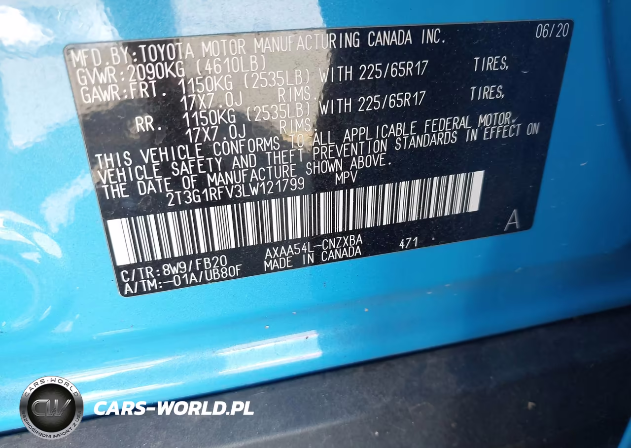 2020 Toyota Rav4 Le VIN:2T3G1RFV3LW121799 - 9