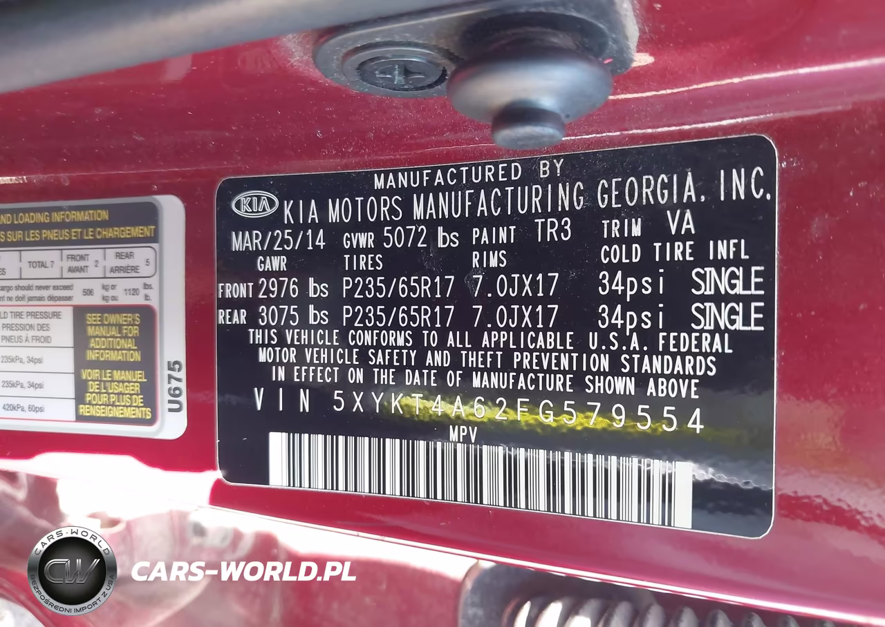 2015 Kia Sorento Lx VIN:5XYKT4A62FG579554 - 9