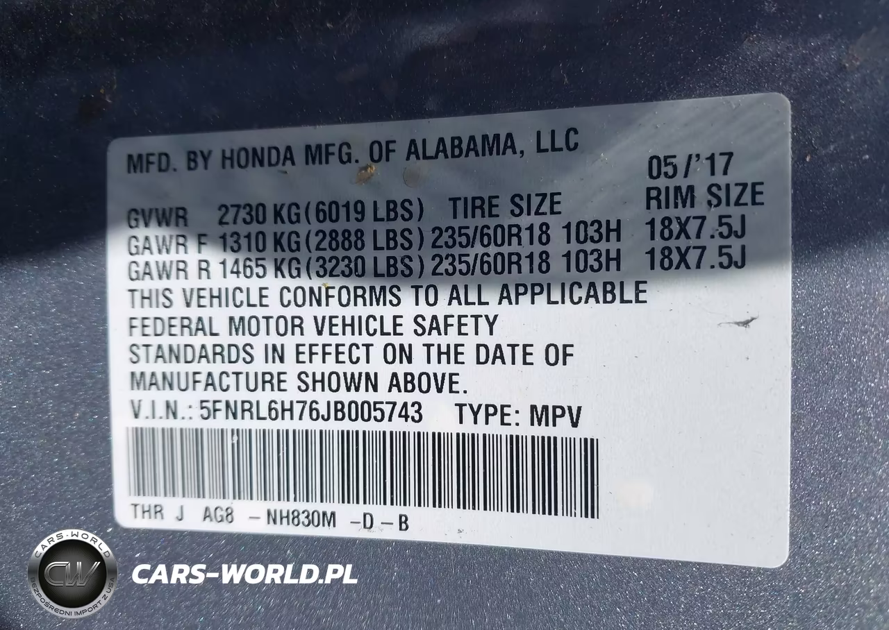 2018 Honda Odyssey Ex-L VIN:5FNRL6H76JB005743 - 9