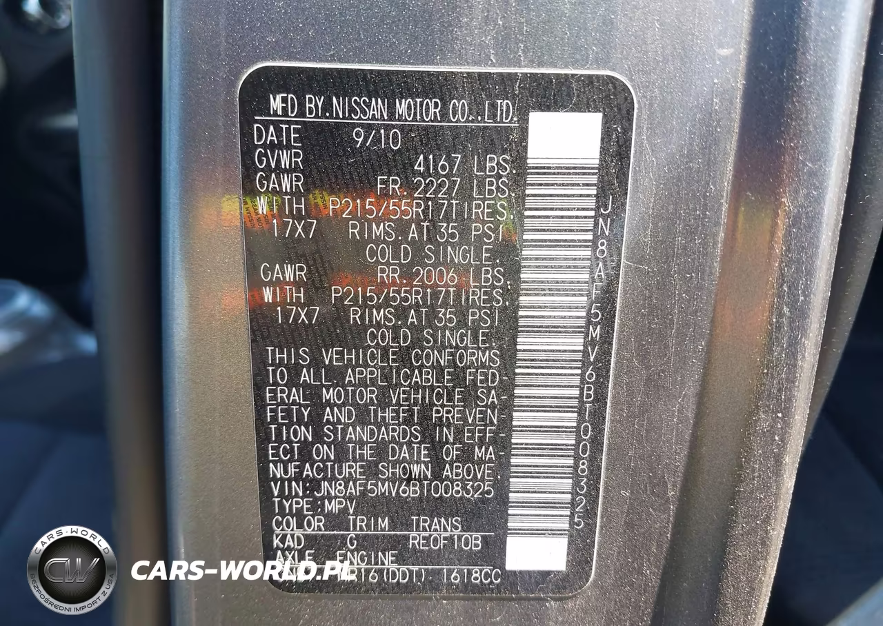 2011 Nissan Juke Sv VIN:JN8AF5MV6BT008325 - 9