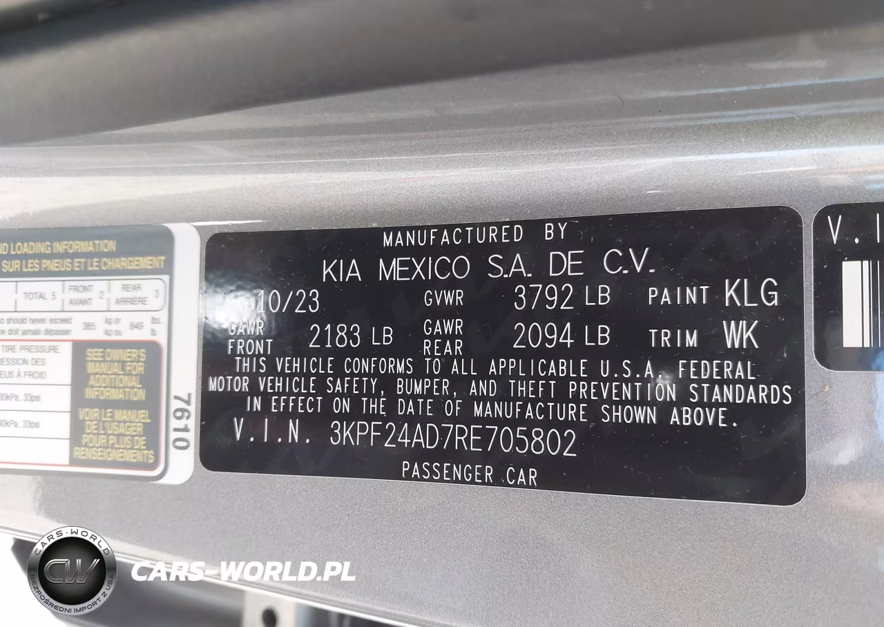2024 Kia Forte Lxs VIN:3KPF24AD7RE705802 - 9